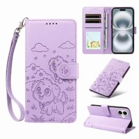 Funda Billetera Foxdock Compatible Con Iphone 16, Diseño Perrito Tierno, Ranuras Para Tarjetas Y Soporte Plegable