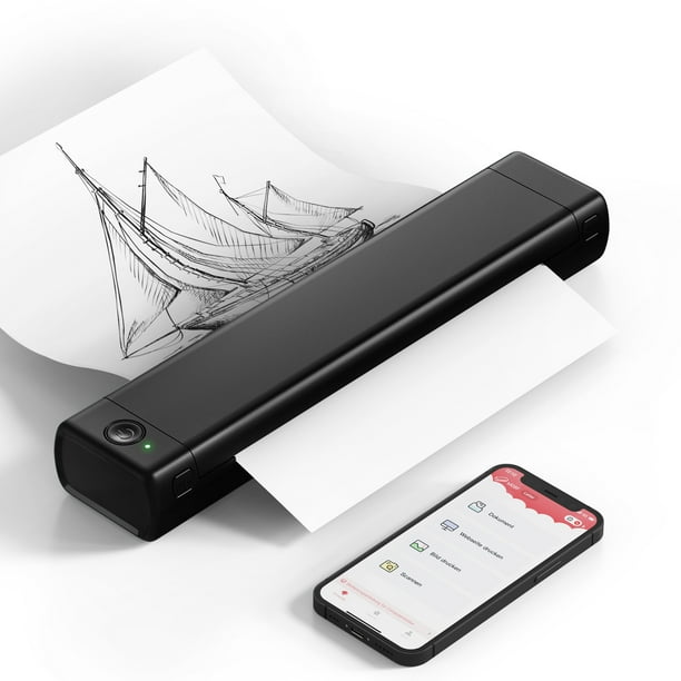 Phomemo Portable Printer Wireless For Travel, M08F-Letter BT Mobile Printer Support 8.5" X 11" US Letter, No-Ink Thermal Compact Printer, Compatible With Android And IOS Phone & Laptop
