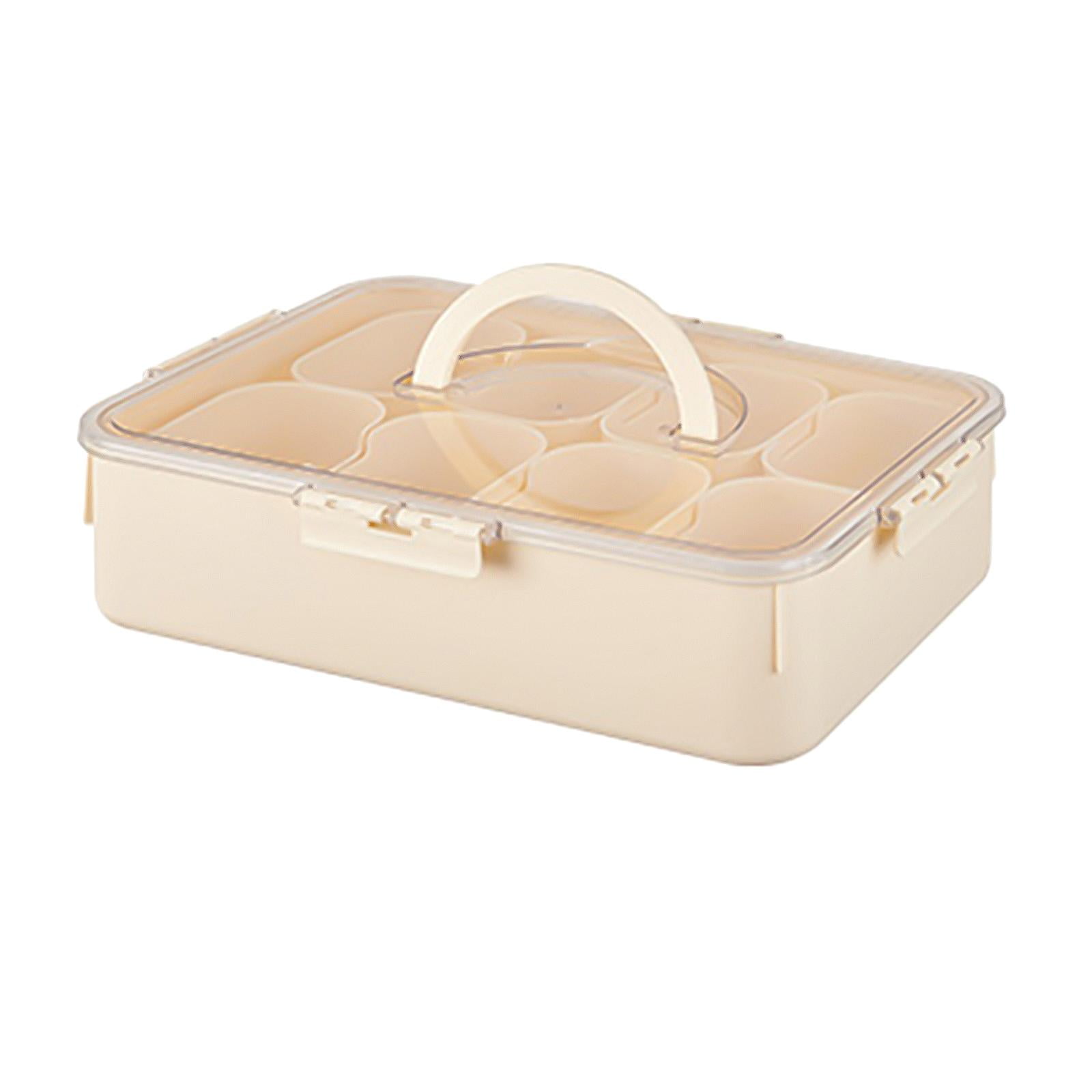 Magideal - Contenedor De Alimentos Con Múltiples Compartimentos, Organizador De Especias, Caja Para Refrigerios, Caja De Condimentos Multiusos, Bandeja Para Serv Crema