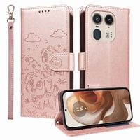 Funda Billetera Foxdock Compatible Con Motorola Edge 50 Ultra 5G, Diseño Perrito Tierno, Ranuras Para Tarjetas Y Soporte Plegable
