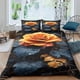 thumbnail image 1 of Juego de funda nórdica Rose de 3 piezas, juego de ropa de cama de una sola cara, funda nórdica de microfibra ultrasuave con fundas de almohada, tamaño doble., 1 of 3