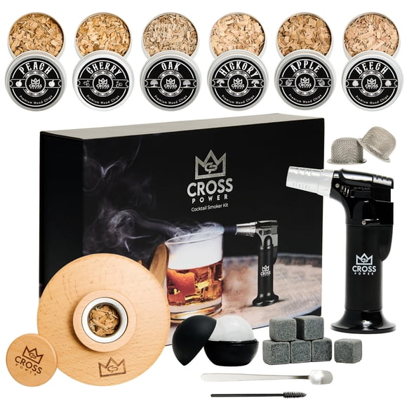 Kit de Ahumado Cross Power 31 cm 6 sabores + antorcha + piedras
