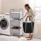 thumbnail image 2 of Cesto de ropa Storage Maniac de 120 litros con ruedas, gris, 3 niveles, 2 of 7