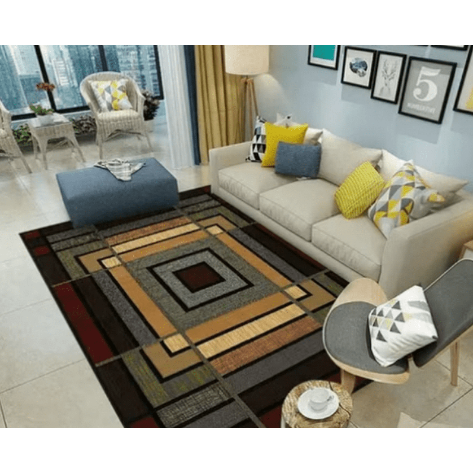 Tecnocasa - Alfombra Lisa Con Diseño En 3d 200x240cm