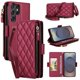 thumbnail image 2 of Para Samsung Galaxy S23 Ultra 5G Funda Tipo Cartera con Bloqueo RFID, Funda de Teléfono Tipo Bolso Cruzado con 9 Ranuras para Tarjetas, Bolsillo con Cierre y Correa Desmontable, Rojo, para Galaxy, 2 of 9