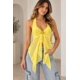 thumbnail image 1 of Blusa Top Mujer Transparente Asimétrico Con Aplique Verano amarillo Talla Única, 1 of 3