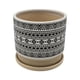 thumbnail image 3 of Macetero Maceta De Ceramica Blanco Con Patrones Negro S, 3 of 6