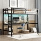 thumbnail image 2 of Metal Twin XL Size Loft Bed with Power Outlet and LED Lighted, Space-Saving, Noise Reduced, Black, 2 of 3