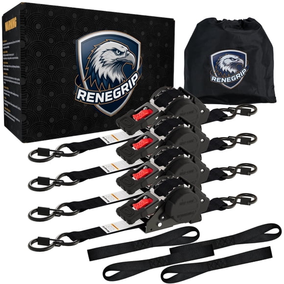 Correas retráctiles Renegrip Heavy Duty de 1 x 12 pies, 800 kg