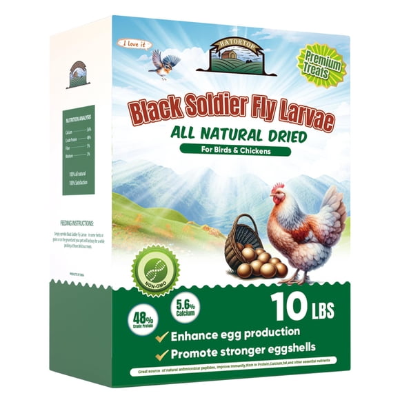 Premios para gallinas HATORTOP de 10 lb con larvas secas de mosca soldado negra