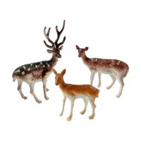 Magideal - Juego De 3 Pequeñas Figuras De Reno Navideño, Estatuas De Ciervo, Adornos Para Tartas, Esculturas De Animales Para Repisa, Estantería Navideña Y Vacac