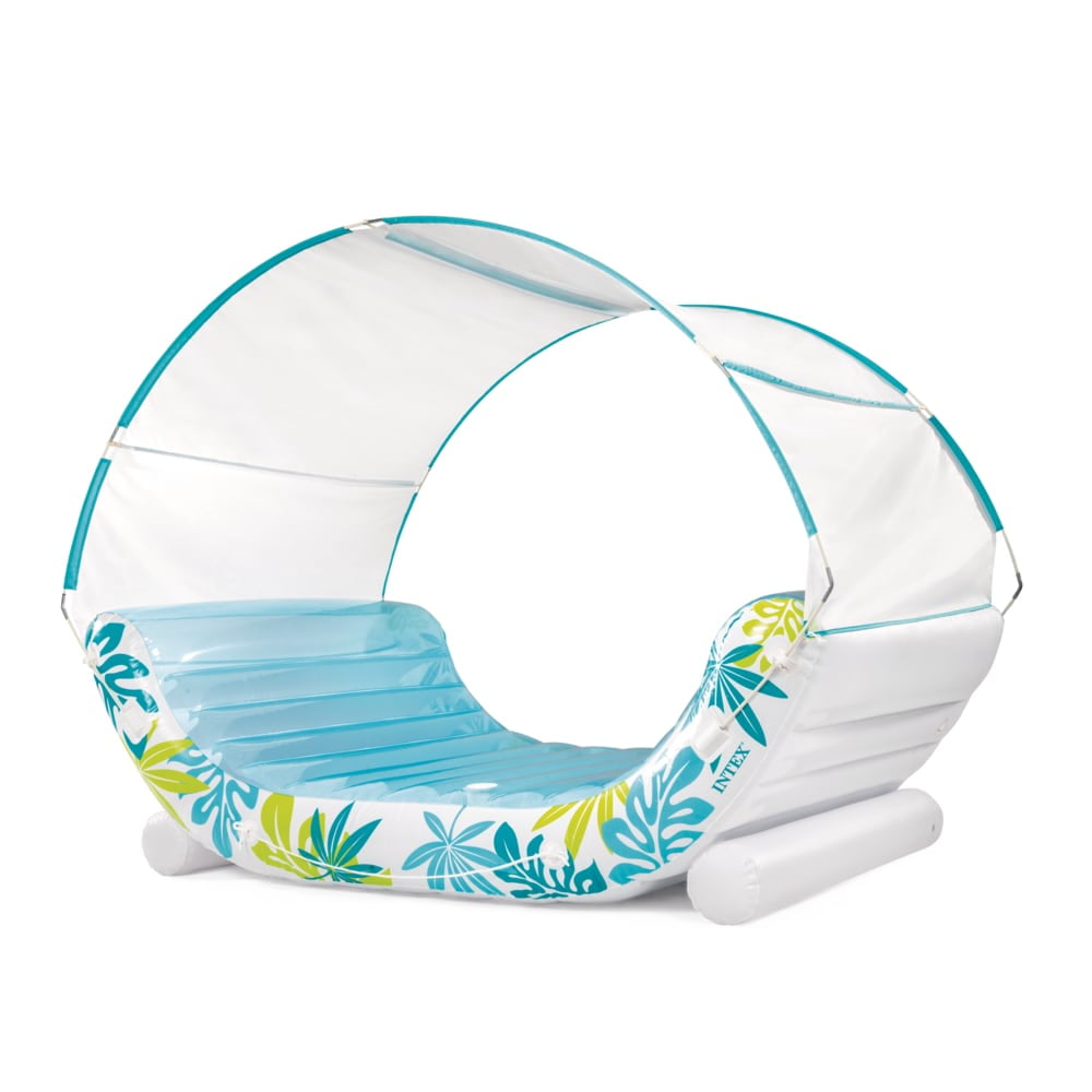 Colchoneta Inflable Intex Tropical Canopy Lounge Con Toldo