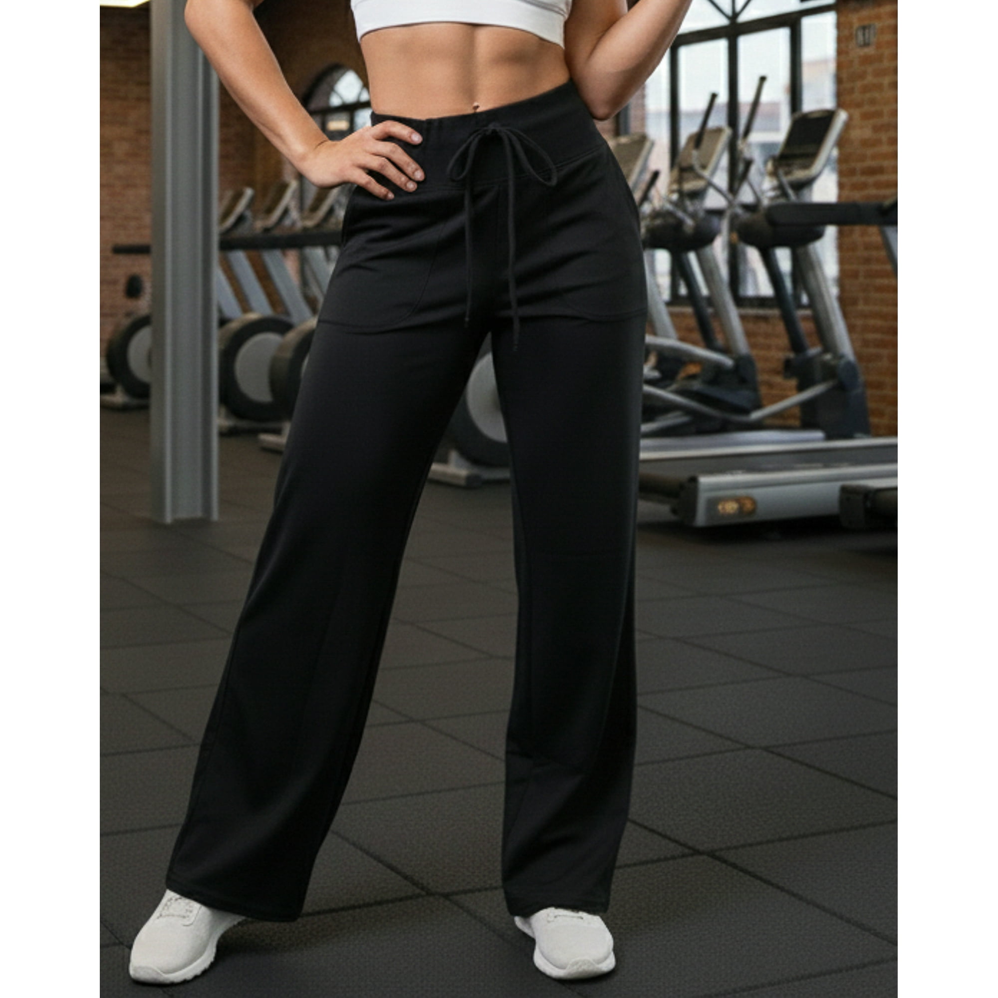 Flix Spa - Pantalón Palazzo Deportivo Mujer Con Bolsillos Delanteros