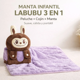 thumbnail image 2 of Manta Infantil Peluche 3 en 1 Diseño Animado Felpa Suave Café, 2 of 6