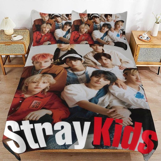 Stray Kids Bedding Set Duvet Cover Comfortable and Lightweight Cartoon Bedding3 Piece (case)