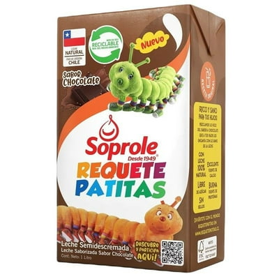 Leche Semidescremada Chocolate Requetepatitas 1 L Soprole