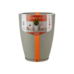 Floridis - Macetero Beige Amsterdam 44Cm Alto Con Plato