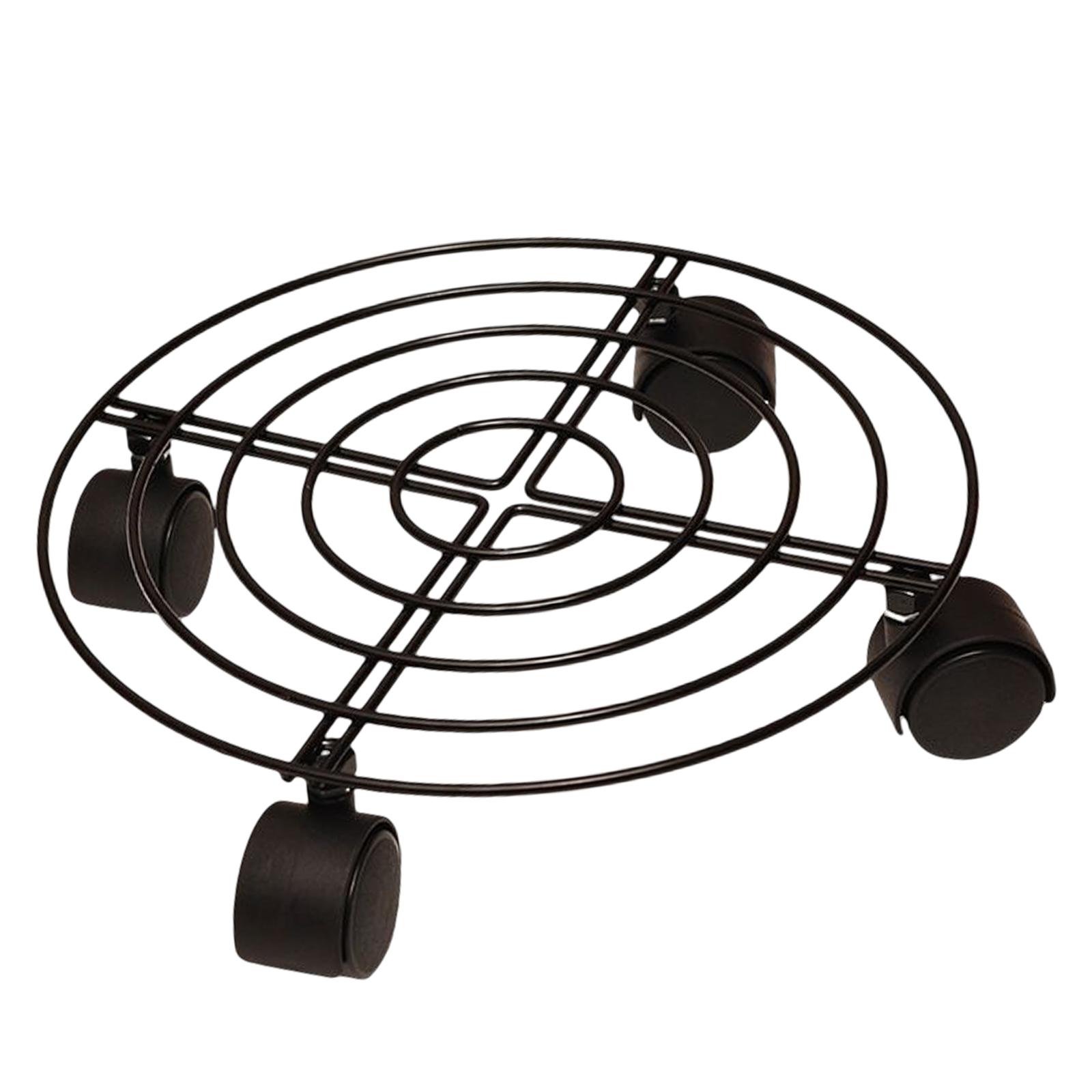 Magideal - Soporte De Soporte De Maceta De Hierro De Metal De 27 Cm Con Rotación De Ruedas Estructura De Malla Circular De 360 Grados Instale Fácilmente Accesori , Con Bloqueo
