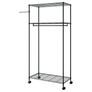 Topmarket - Organizador Negro Para Vestuario De 3 Pisos + Barra Colgadora