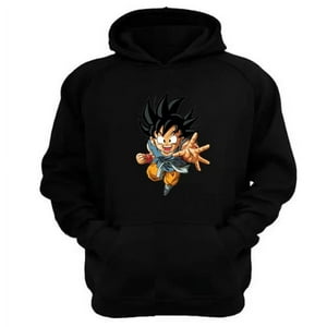 Genérico - Polerón Canguro Goku Negro Talla Xs Unisex