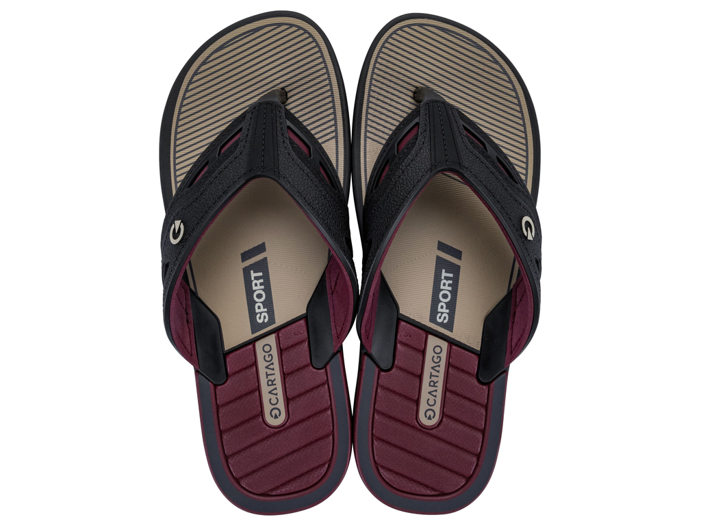 Sandalia Hombre Negro/Bordo Dallas Cartago