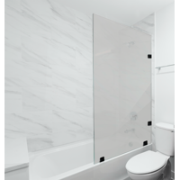 Dellorto - Shower Door Vidrio Templado Con Empavonado 80X150 Cm Herraje Negro