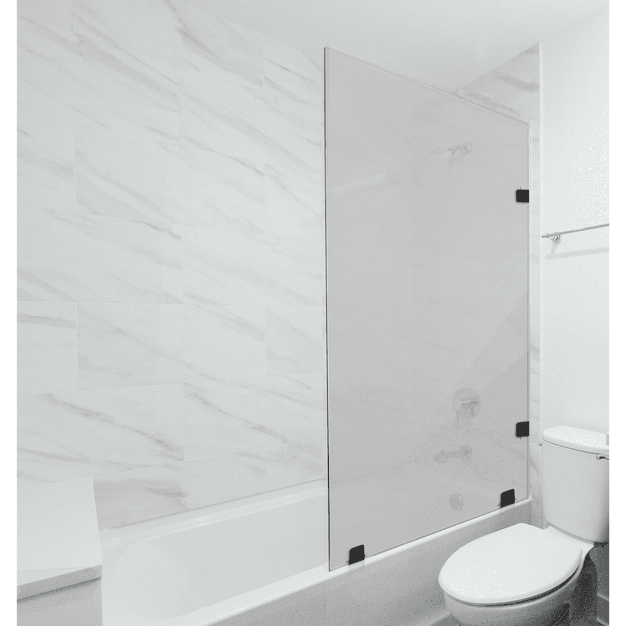 Dellorto - Shower Door Vidrio Templado Con Empavonado 80x150 Cm Herraje Negro