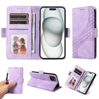 Carcasa Foxdock Iphone 15 Plus De Cuero Pu, Diseño Acolchado Clásico, Protección Contra Caídas Y Rayones