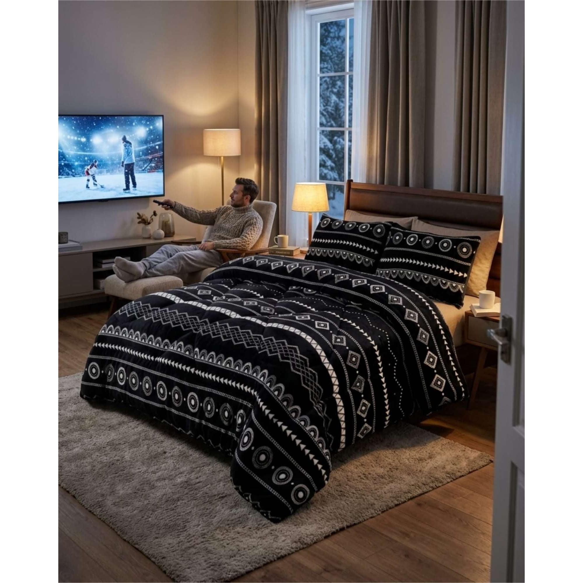 Myl Todo Hogar - Plumón Térmico 2 Plazas Plush Y Chiporro Extra Cálido Invierno