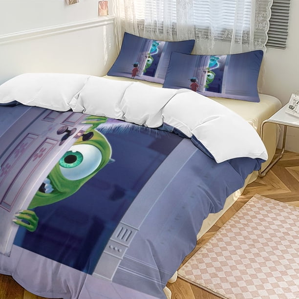 Monsters Inc Bedding Comforter Sets 3-Piece Bedding Set Soft Warm Bed Set for Bedroom All Season