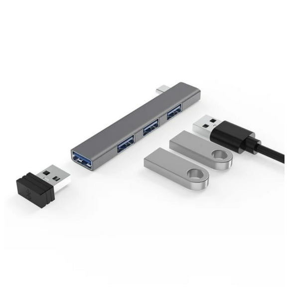 Hub Usb-c Multiplicador 4 Puertos Usb Luz Pc Notebook Full