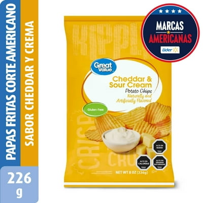 Papas Fritas Corte Americano Cheddar Y Crema 226 G Great Value