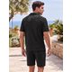 thumbnail image 3 of INSPIRE CHIC Conjunto de Camisa y Pantalones Cortos Texturizados para Hombre Verano Playa 2 Piezas Talla XXL Negro, 3 of 5