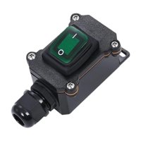 Ioensy - Línea De Alta Potencia Midway, Interruptor Impermeable, Reemplazo, Caja De Interruptor De Cable Para Exteriores, Luz Verde