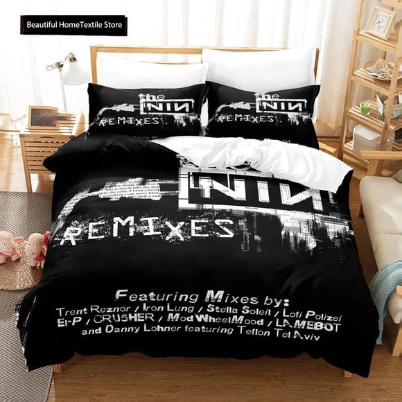 ed Nine Inch Nails NIN Bedding Set Duvet Cover Bedroom Comforter Single Twin King Size Quilt Cover Home TextileBed Sheets