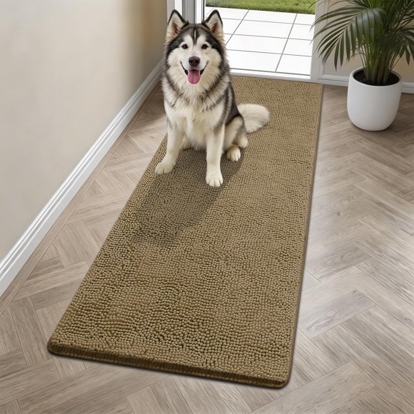 Alfombra para entrada de perros Bcoimo 152 cm x 61 cm Antideslizante y absorbente