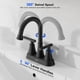 thumbnail image 3 of Lavabo Bathroom Faucets De 4 Pulgadas Negro Mate Con 2 Manijas, 3 of 7