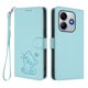 thumbnail image 1 of Funda Volteable con Diseño de Gato para Xiaomi Redmi Note 14 5G, Verde Claro, 1 of 6