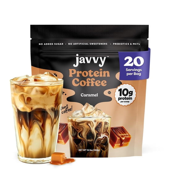 Café Proteico Javvy Caramelo Whey 10g de Proteína 20 Porciones