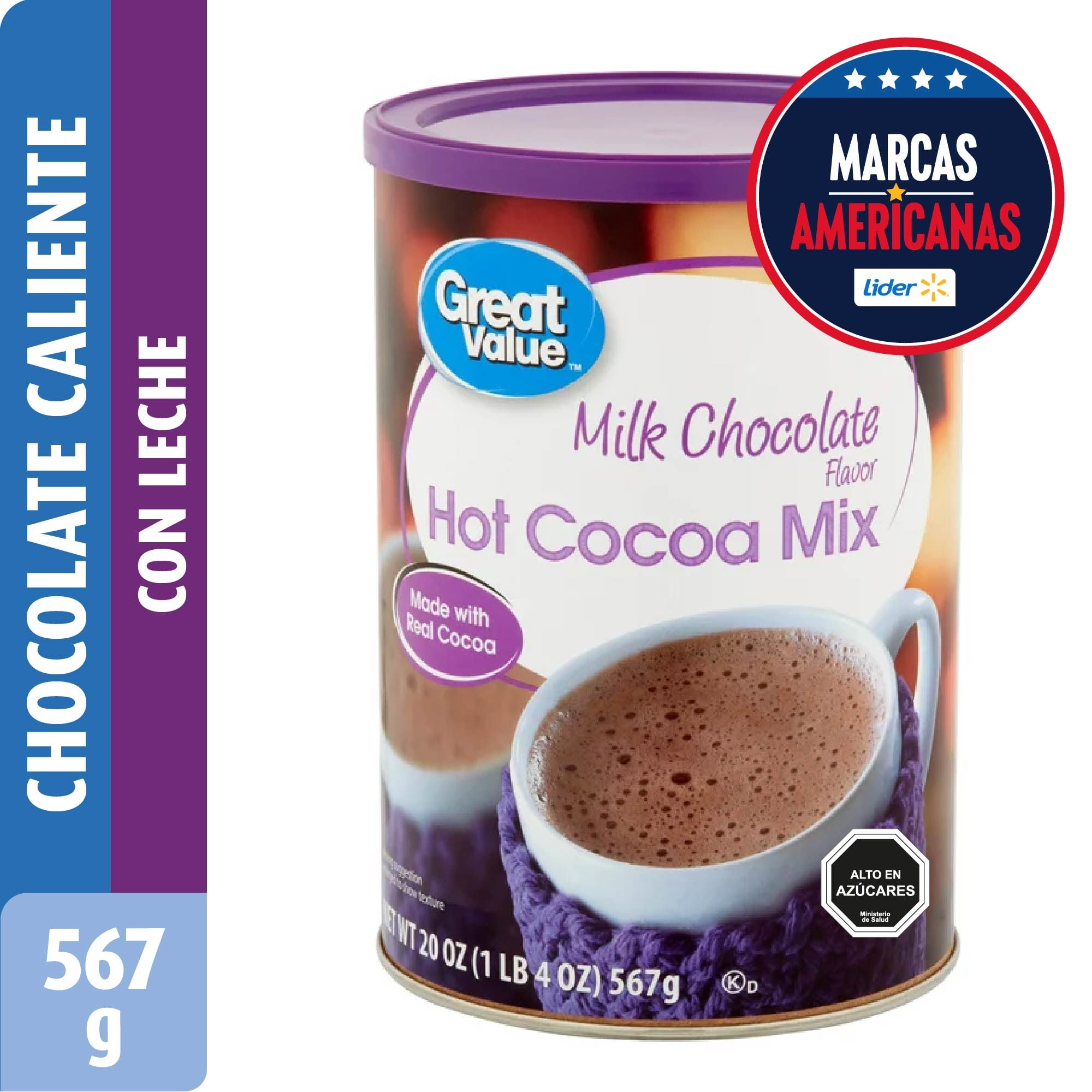 Chocolate Caliente Con Leche En Polvo Tarro 567 g Great Value