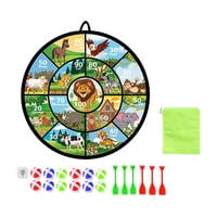 Ioensy - Tablero De Dardos De Doble Cara Para Niños Juego De Lanzamiento De Discos De Dardos Con Tema De Animales De 29 Pulgadas Animales Del Bosque