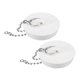 thumbnail image 1 of Uxcell 2Pcs Tapones de Bañera, Tapones de Caucho para Bañera Tapón de Desagüe de 2" y Cadena con Cuentas de 15", Blanco, 1 of 6