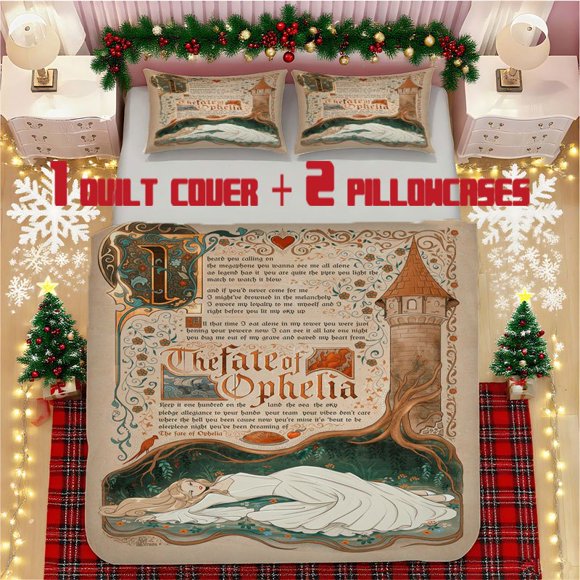 The-fate-of-opheliaSoft Printed Bedding Set Polyester Fabric Decorative & Warm