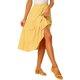 thumbnail image 4 of INSPIRE CHIC Falda Midi para Mujer Cintura Elástica Sólida Falda Acampanada en Línea A con Bolsillos Amarillo S, 4 of 7