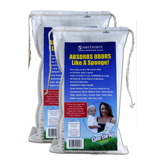 Paquete de 2 bolsas desodorizantes Earth Care para olores de mascotas