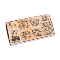 Magideal - Estampillas De Madera Plantillas Hechas A Mano Diy Love Pattern Decoración Plantilla De Sellos De Día De San Valentín Para Diario De Álbumes De Recort