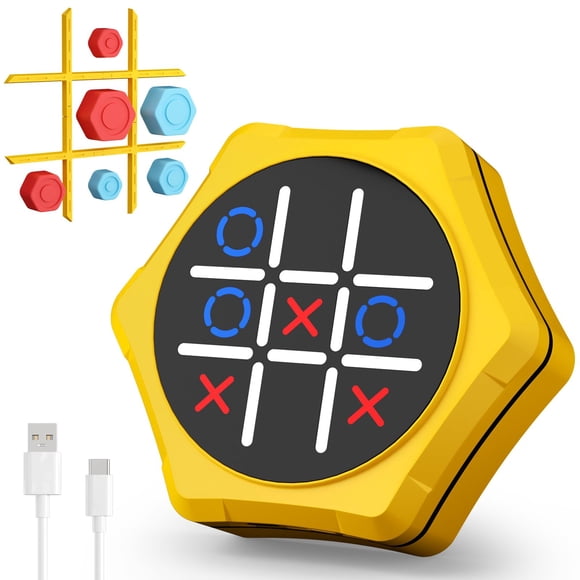 Juego electrónico de tres en raya Tersolyn 5 en 1, amarillo, para niños