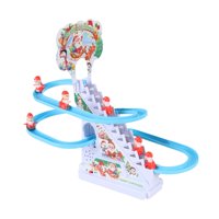 Magideal - Juego De Tobogán De Papá Noel, Juego De Carreras, Juguete Con Luces Led Y Música, Montaña Rusa Musical, Tobogán Para Subir Escaleras, Juguete Para , 6 Papá Noel
