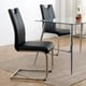 thumbnail image 3 of Modern Dining Chairs with Faux Leather Padded Seat Dining Living Room Chairs Upholstered Chair with Chrome Metal Legs Design for Kitchen, Living, Bedroom, Dining Room Side Chairs Set of 2, 3 of 3