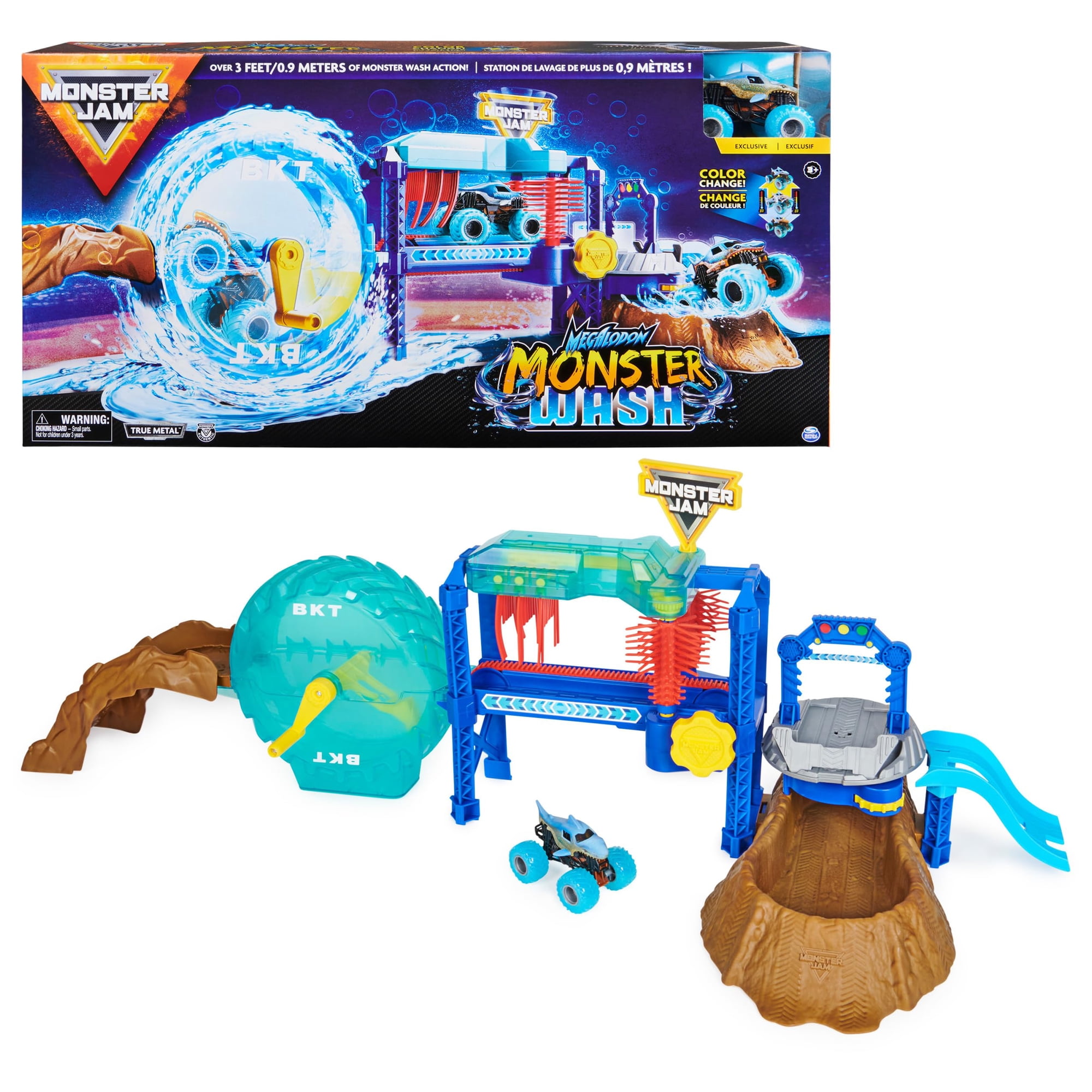 Playset Monster Jam Megalodon Monster Wash Con Camión 1:64